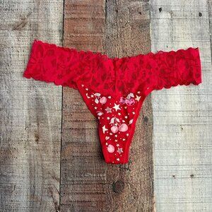 Victoria's Secred Red Lace Cherry Print panties underwear medium